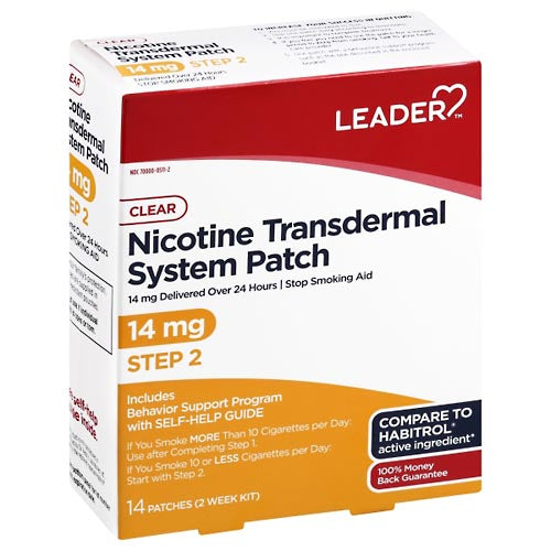 leader cigarettes Leader Stop Smoking Aid, 14 Mg, Clear, Step 2, Patch