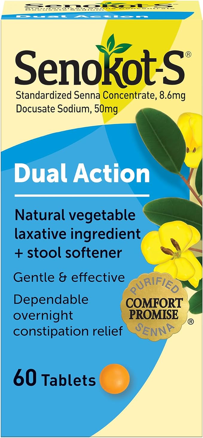 Senokot-S Vegetable Laxative With Stool Softener Tablets 8.6mg 60ct –  Locatel Health & Wellness Online Store