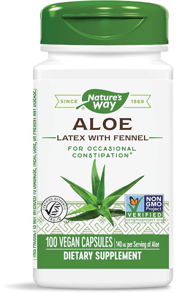 Nature's Way Aloe Vera Latex and Leaf, 140 mg (100 Veg Capsules)