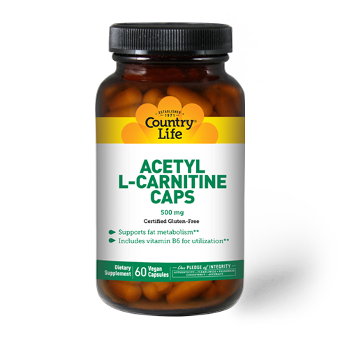 Country Life Acetyl L Carnitine 500mg 60 Vegetable Capsules – Locatel  Health & Wellness Online Store
