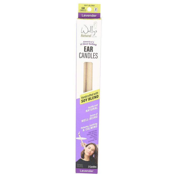 Wally's Ear Candles Lavender Soy Blend Beeswax 2ct
