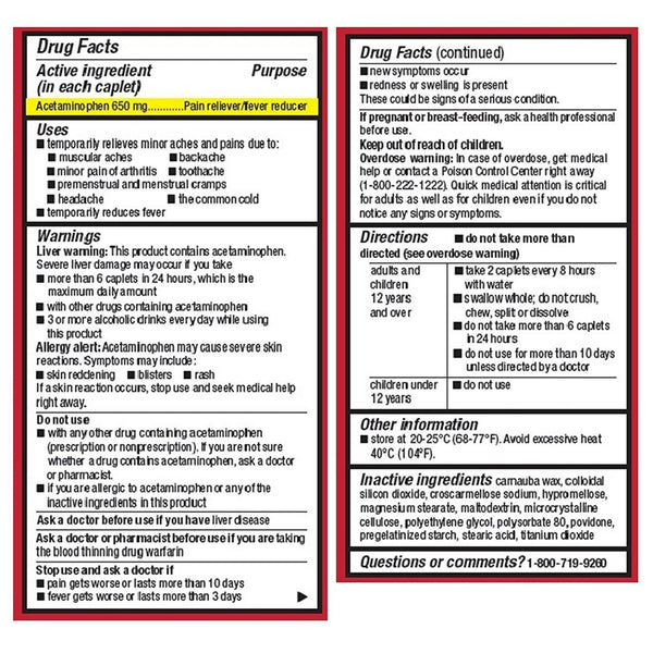 Leader 8hr Aches Pain Relief 650mg Capsules 100ct