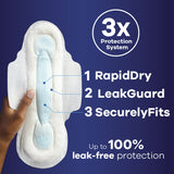 Siempre maxi almohadillas durante la noche con alas, tamaño 4 16CT