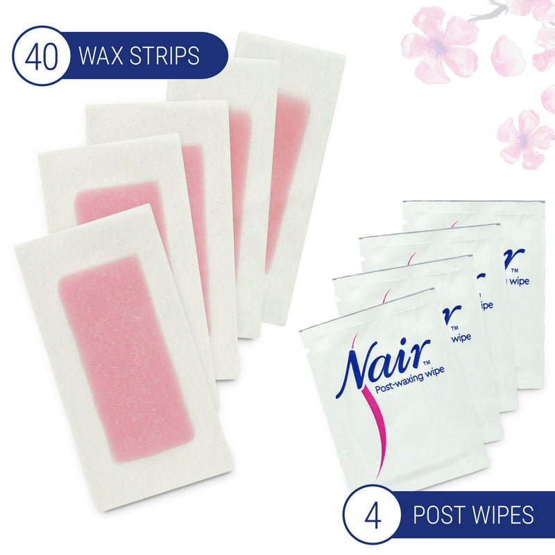 Nair Wax Hair Remover Strips Face & Body 40ct