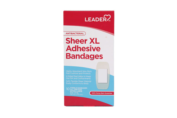 Leader Antibacterial Sheer XL Bandages