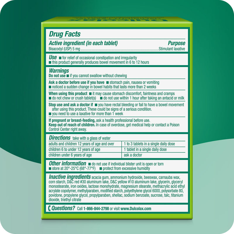 Dulcolax Laxative Overnight Relief Tablets 100ct