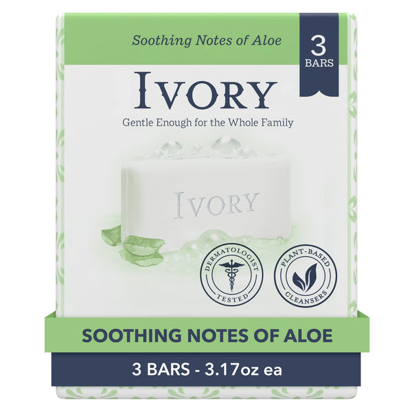 Ivory Bar Soap Aloe Scent 3.17oz 3 Bars
