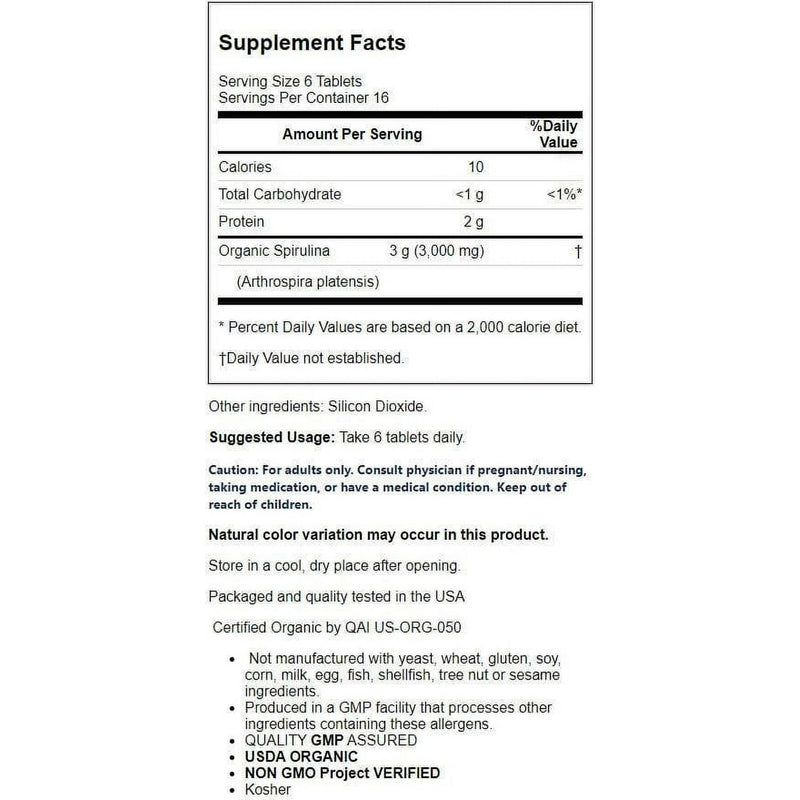 Now Spirulina 500mg 100 Tablets