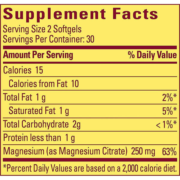 Nature Made Magnesium Citrate 250mg Softgels 60ct