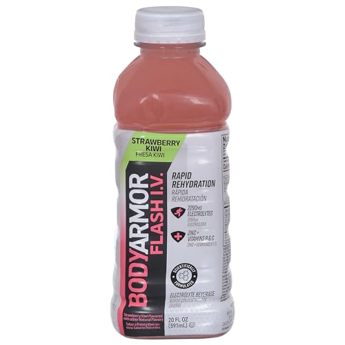 Bodyarmor Flash I.V. Rapid Rehydration Electrolyte Beverage Strawberry Kiwi 20 oz