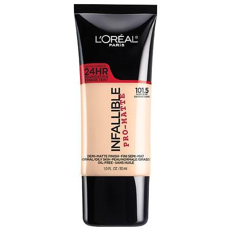 L'Oréal Paris Infallible Pro-Matte Foundation, 101.5 Ivory Buff, 1 Fl Oz