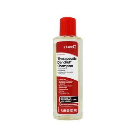 Leader Therapeutic Dandruff Shampoo Anti-Dandruff  Anti-Seborrheic Dermatitis and Anti-Psoriasis - Salicylic Acid Shampoo 4.5 Fl Oz (133 Ml)
