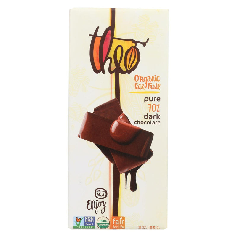 Theo Chocolate Organic Dark Chocolate Bar, 3 oz