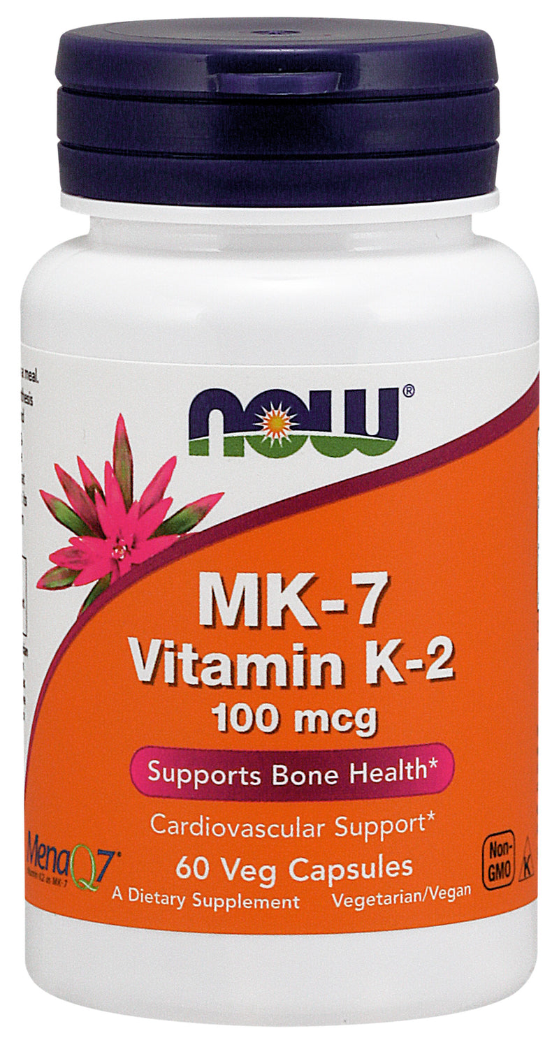 NOW Foods MK-7 Vitamin K-2 100 mcg, 60 Veg Capsules