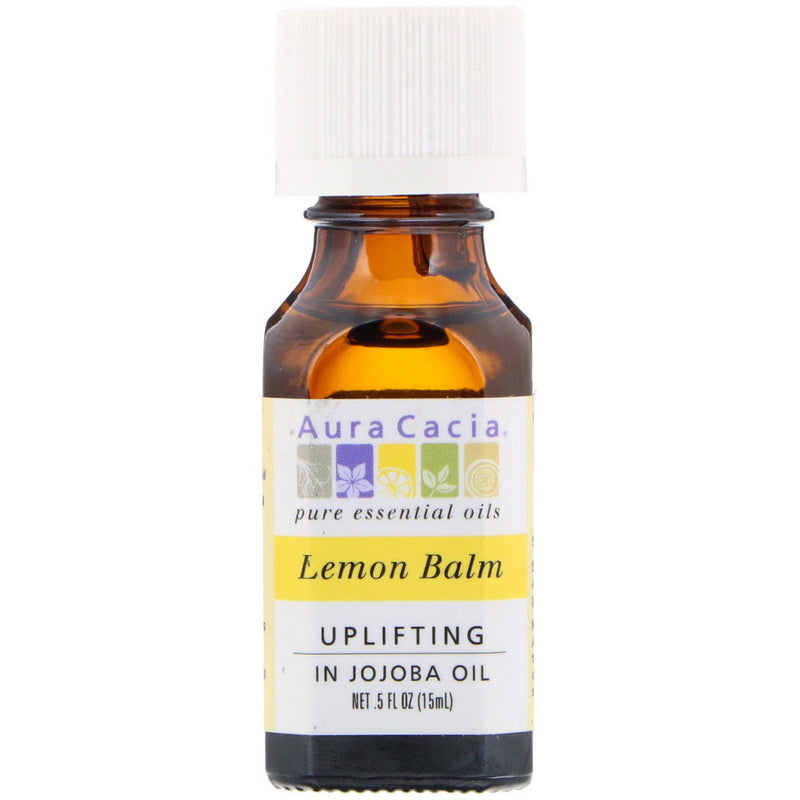 Aura Cacia Lemon Balm Essential Oil in Jojoba Oil, 0.5 fl oz