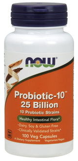 NOW Foods Probiotic-10 25 Billion CFU Veg Capsules, 100 Count
