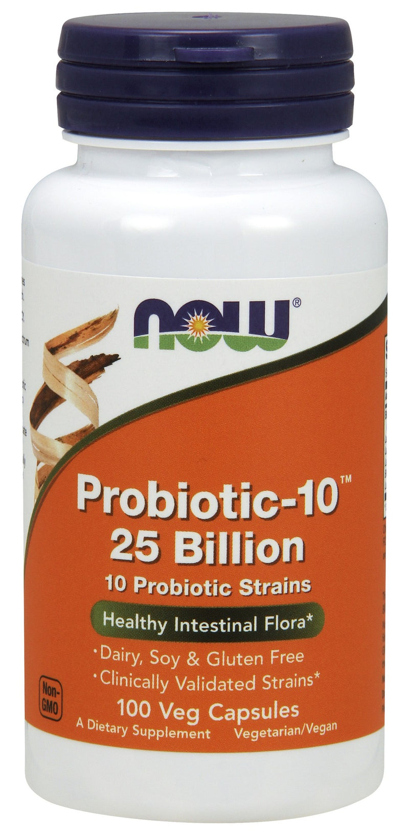 NOW Foods Probiotic-10 25 Billion CFU Veg Capsules, 100 Count