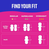 Carefree Ultra Thin Pads with Wings, Overnight, 28 CT