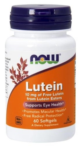 NOW Foods Lutein 10 mg, 60 Softgels