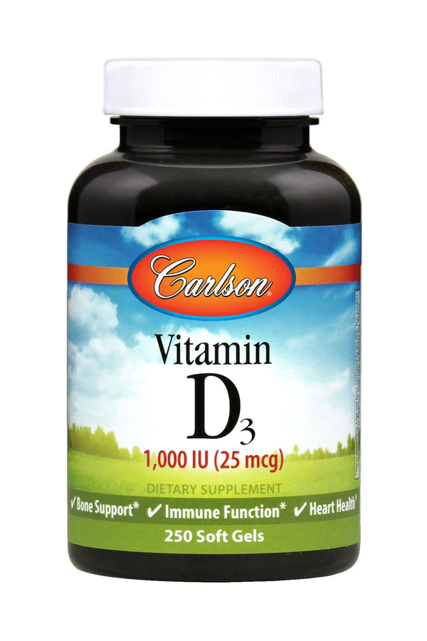 Carlson Labs Vitamin D3, 1000 IU - 250 Softgels