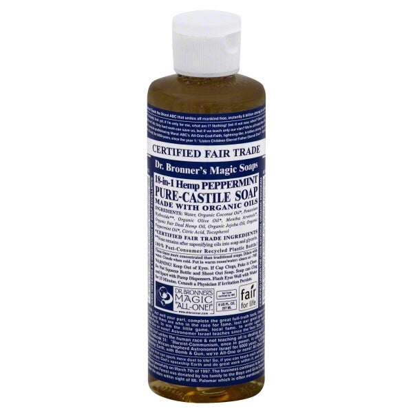 Dr. Bronner's Peppermint Castile Liquid Soap - 240ml