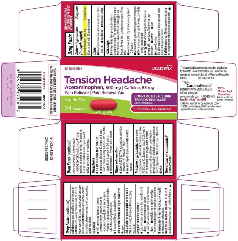 Leader Tension Headache Caplets, 24 Count