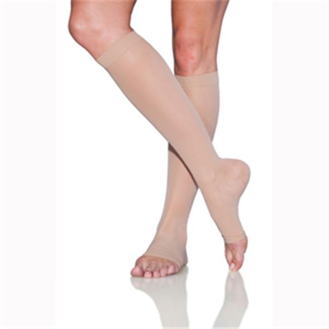 Sigvaris Style Sheer Women's Calf Compression Stockings, Open Toe, 20-30 mmHg, Medium Short
