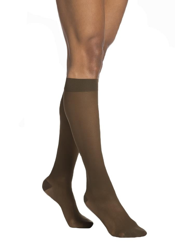 Sigvaris Style Sheer Women's Calf Compression Stockings, 15-20 mmHg, Black, Medium Long