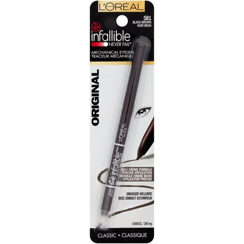 L'Oreal Paris Infallible 16HR Eyeliner, 581 Black Brown