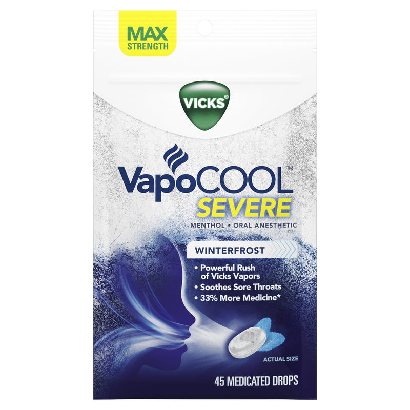 Vicks VapoCOOL Severe Menthol Cough Drops - 45ct