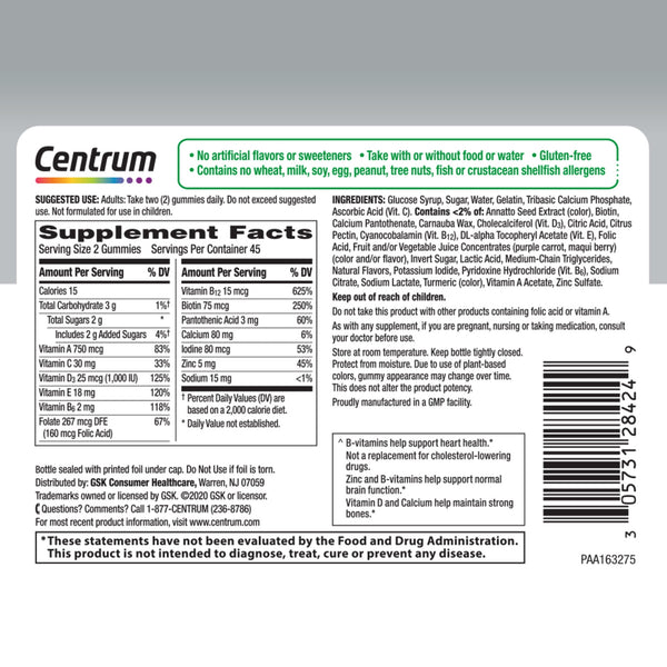 Centrum Adult +50 Multigummies 90ct