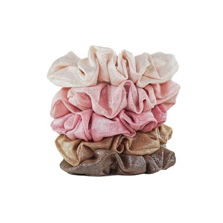 Kitsch Metallic Scrunchies Blush & Mauve 5pc