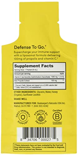 Beekeepers Naturals Propolis Liposomal with Vitamin C Single Pack, 0.27 FZ