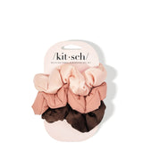 Kitsch Recycled Fabric Puffy Hair Scrunchies Rosewood