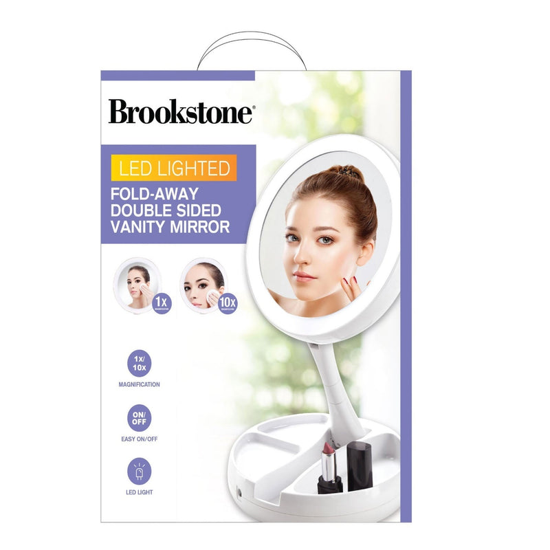 Brookstone LED Foldaway Double Sided Mirror