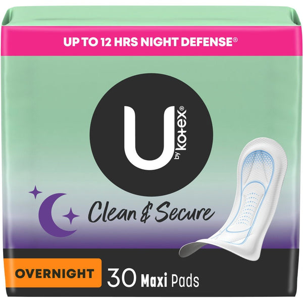 U by Kotex Security Maxi Pads Overnight, 28 CT