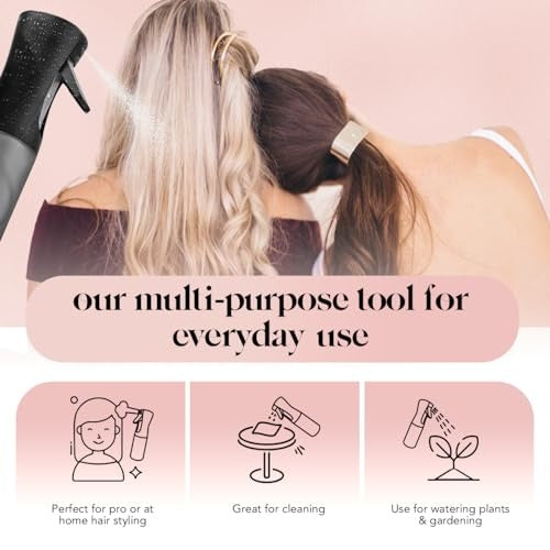 Kitsch Spray Bottle for Hair Continuous Ultra Fine Mist 150ml Black