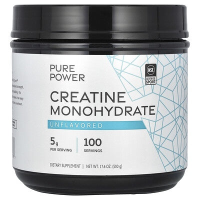 Dr. Mercola, Pure Power, Creatine Monohydrate, Unflavored, 17.6 Oz (500 G)