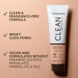Covergirl Clean Invisible, Foundation, Blendable Formula, Buildable Coverage, Lightweight, Natural Finish, Non-Comedogenic 30ml