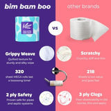 Bim Bam Boo Bamboo Toilet Paper 2 Ply - 8 Double Rolls, 320 Sheets per Roll