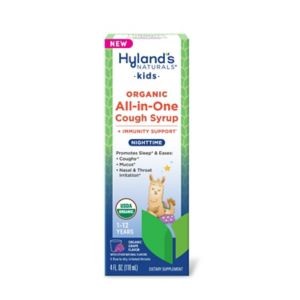 Hyland's Naturals Kids Organic All-in-One Nighttime Cough Syrup, Grape 4oz