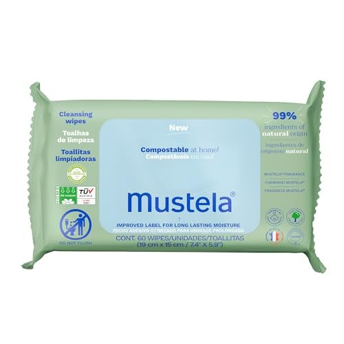 Mustela Compostable Cleansing Water Wipes