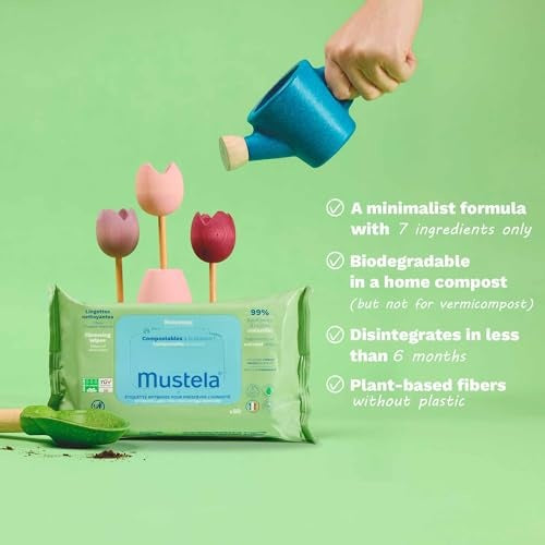 Mustela Compostable Cleansing Water Wipes