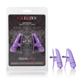 CalExotics Nipple Clamps with Vibrator - Purple