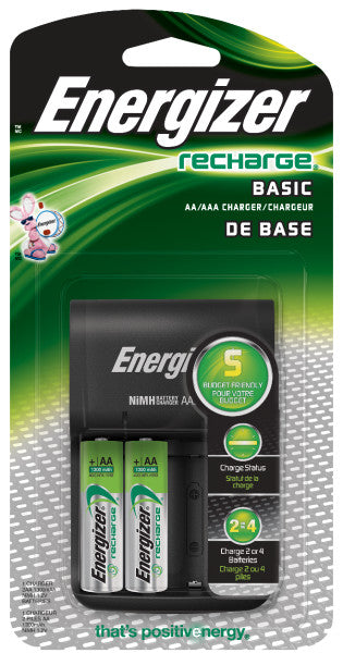 Energizer Recharge Basic Battery Charger, AA/AAA, Black