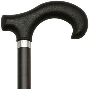 Harvy Men's Derby Cane Walnut Ash Shaft Black Handle