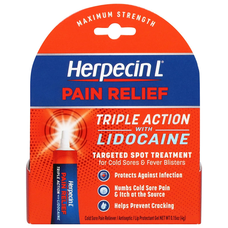 Herpecin-L Pain Relief Cold Sore Treatment with Lidocaine Ointment, 0.15 Oz