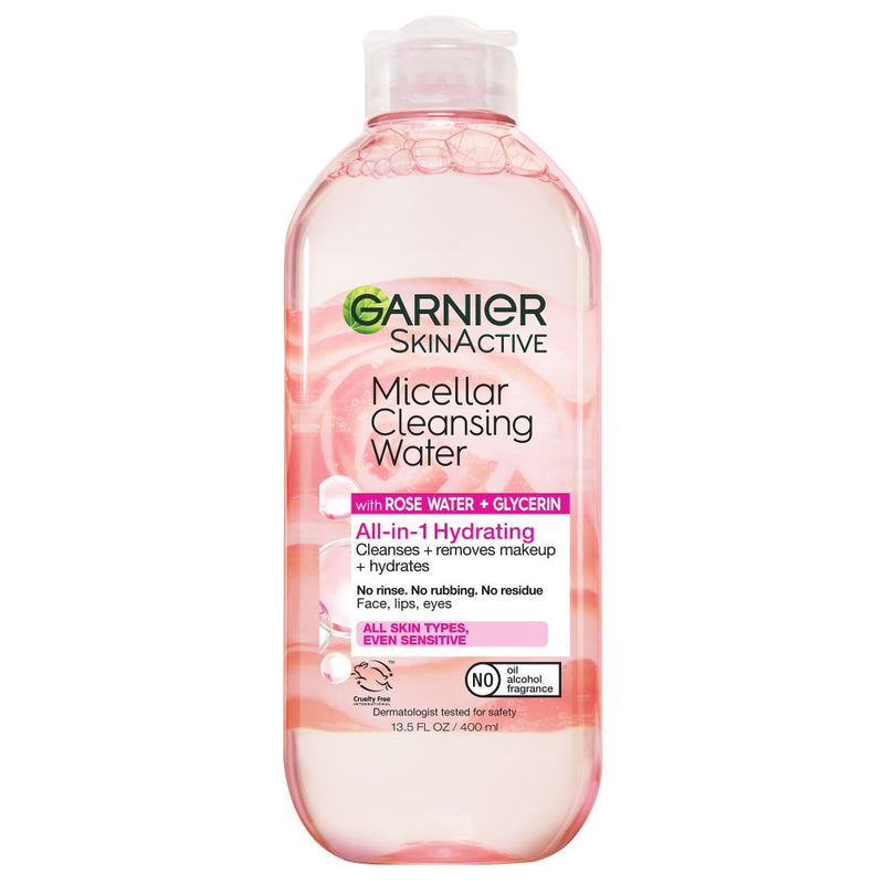 Garnier, SkinActive, Water Rose Micellar Cleansing Water with Rose Water + Glycerin, 13.5 Fl Oz