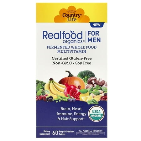 Country Life, Realfood Organics, Multivitamin for Men, 60 Easy-to-Swallow Tablets