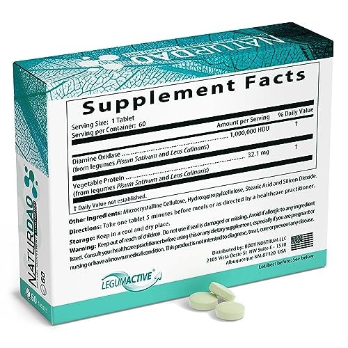 Naturdao 1,000,000 HDU DAO Enzyme Supplement 60 Tablets